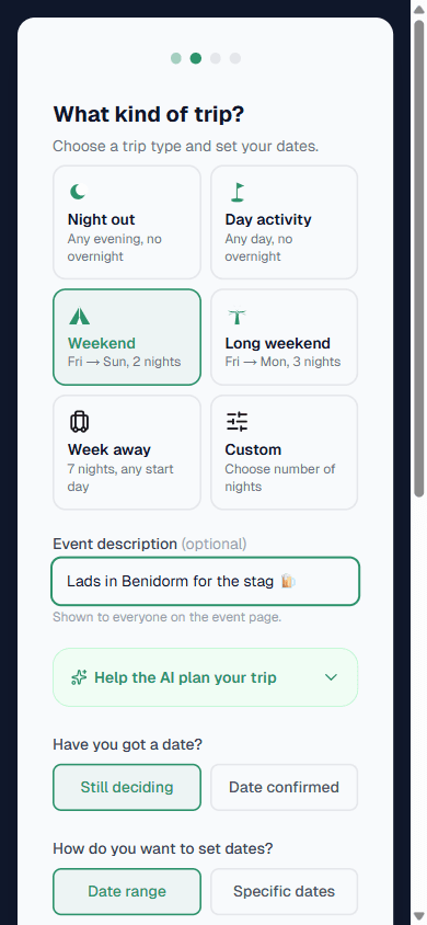 Creating an event in HerdCats